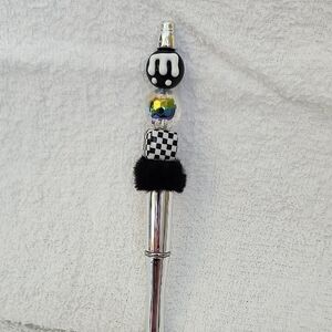 Silver and Black Beaded Pen